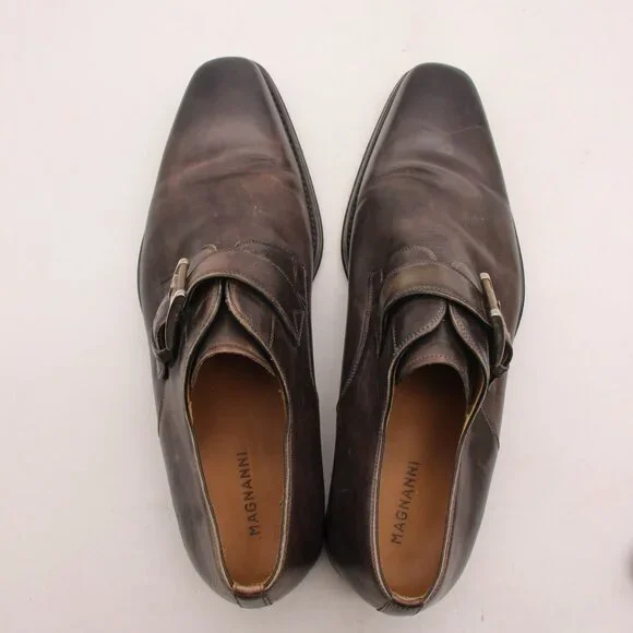 Magnanni Marco II Grey Single Monk Strap Men's Size 9.5 M Dress Shoes